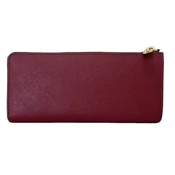 New Michael Kors Jet Set Item Large Three-Quarter Zip Wallet Leather Cherry - Picture 2 of 5